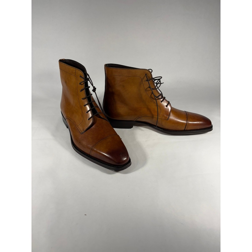 Magnanni Dress Boots Brown Excellent Cap Toe Leather Lace Up Spain 16378 13 M